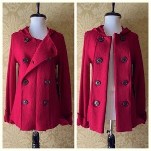 NWT Red Wool blend Sweater Jacket